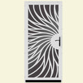 36 in. x 80 in. White Steel Security Door with Black Perforated Screen H960