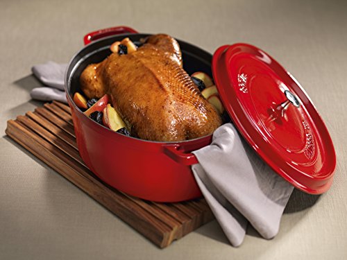 Oval 37 cm 8 L Cherry Red Cast Iron Roaster X426478