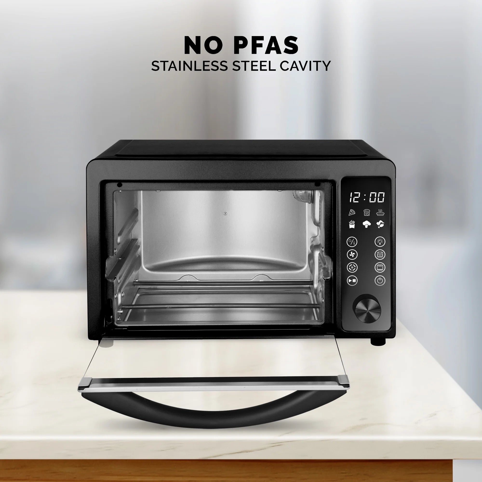 22-Quart Digital Touchscreen Air Fryer Toaster Oven, Black V2776
