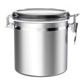 165oz Stainless Steel Airtight Canister with Clear Lid and Locking Clamp W3458