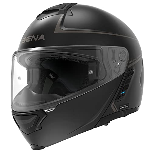 Matte Black Large Dual Visor Modular Bluetooth Helmet Z868