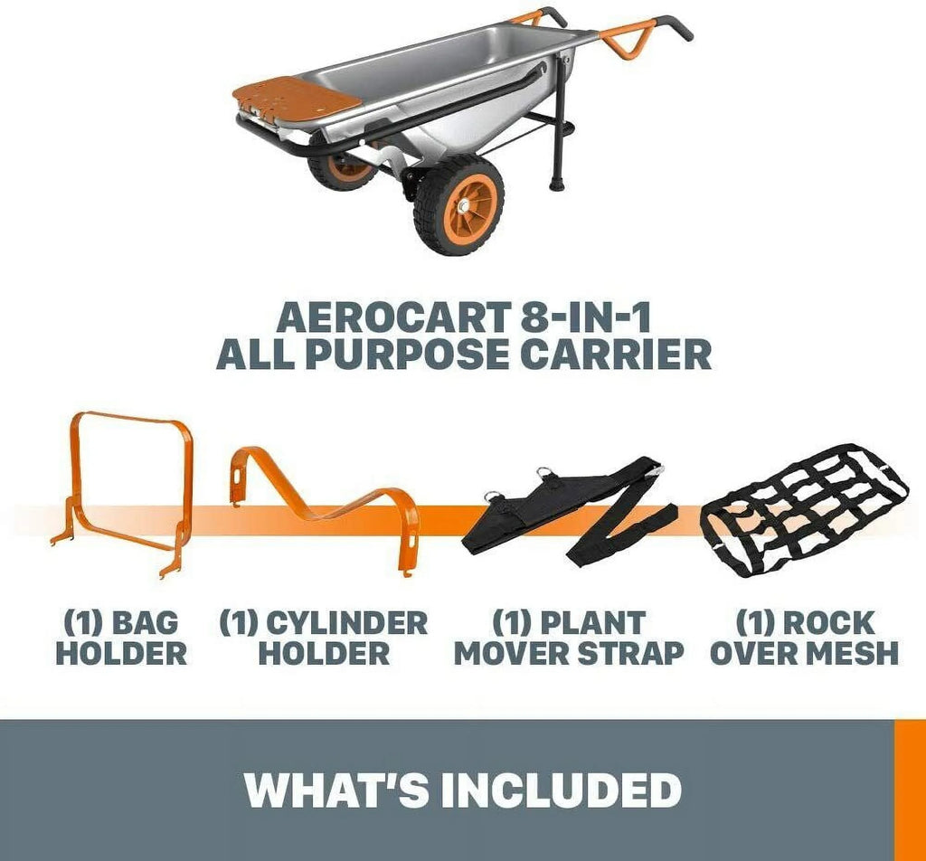 8-in-1 Yard Cart Wheelbarrow Dolly E536918