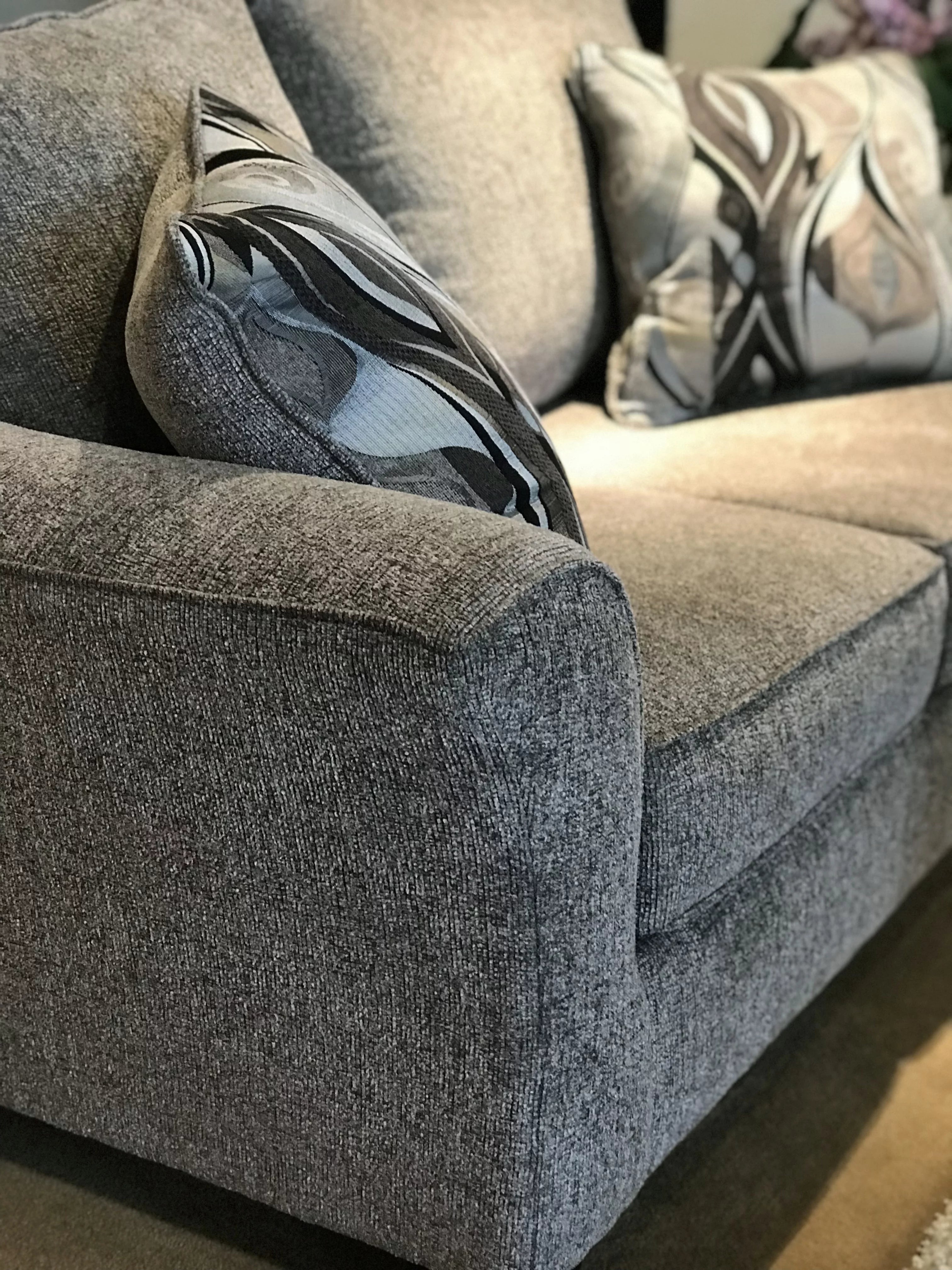 Fabric Pillowback Sofa and Loveseat Set F495285