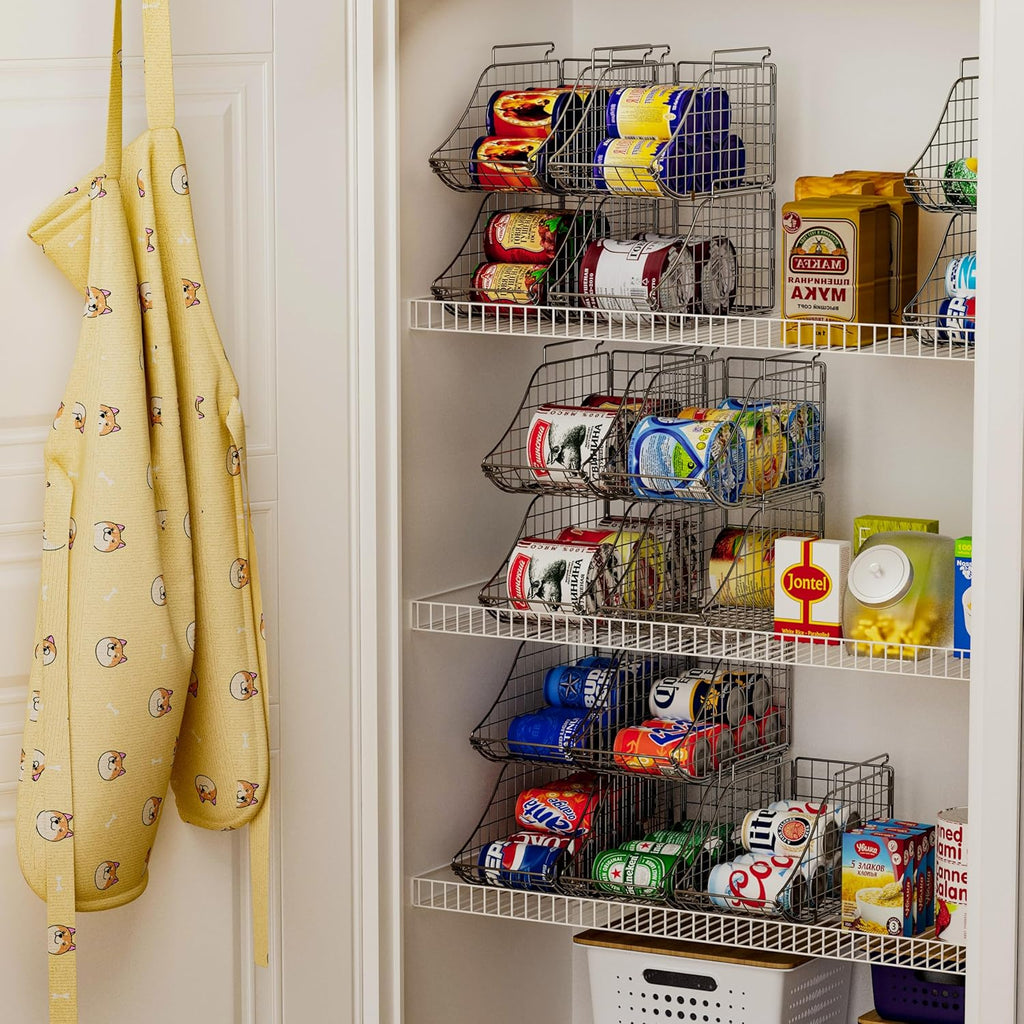 Black 6 pack Stackable Can Storage Organizer Y2811