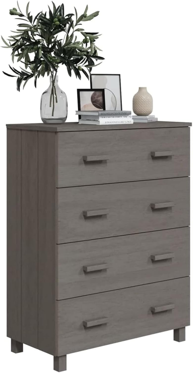 Light gray Pine Wood Sideboard Cabinet with 3 Drawers A9017