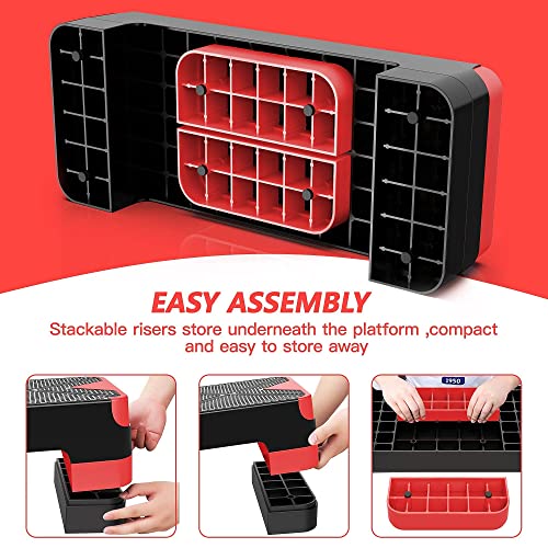 Adjustable Aerobic Step Platform, 26.5" Step Deck with 4” 6” 8” Risers G865235