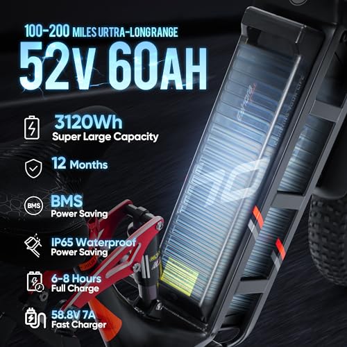 52V 60Ah 20" Fat Tire Full Suspension Electric Bike Q8396