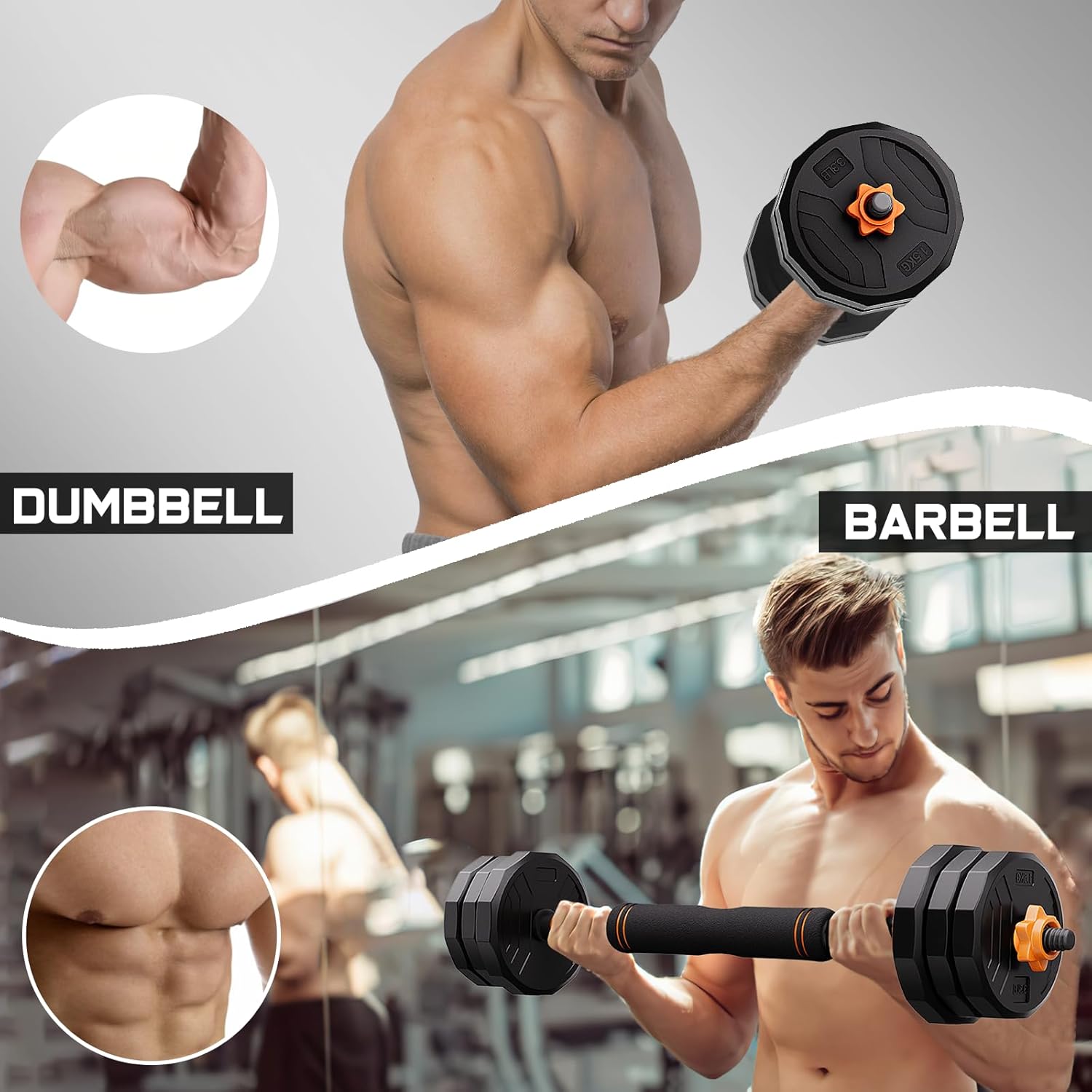 44LB 4 in 1 Adjustable Weight Dumbbell Set Y276