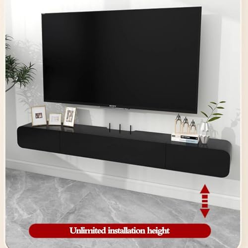 Black Wall-Mounted TV Cabinet 180 * 18 * 24cm V505