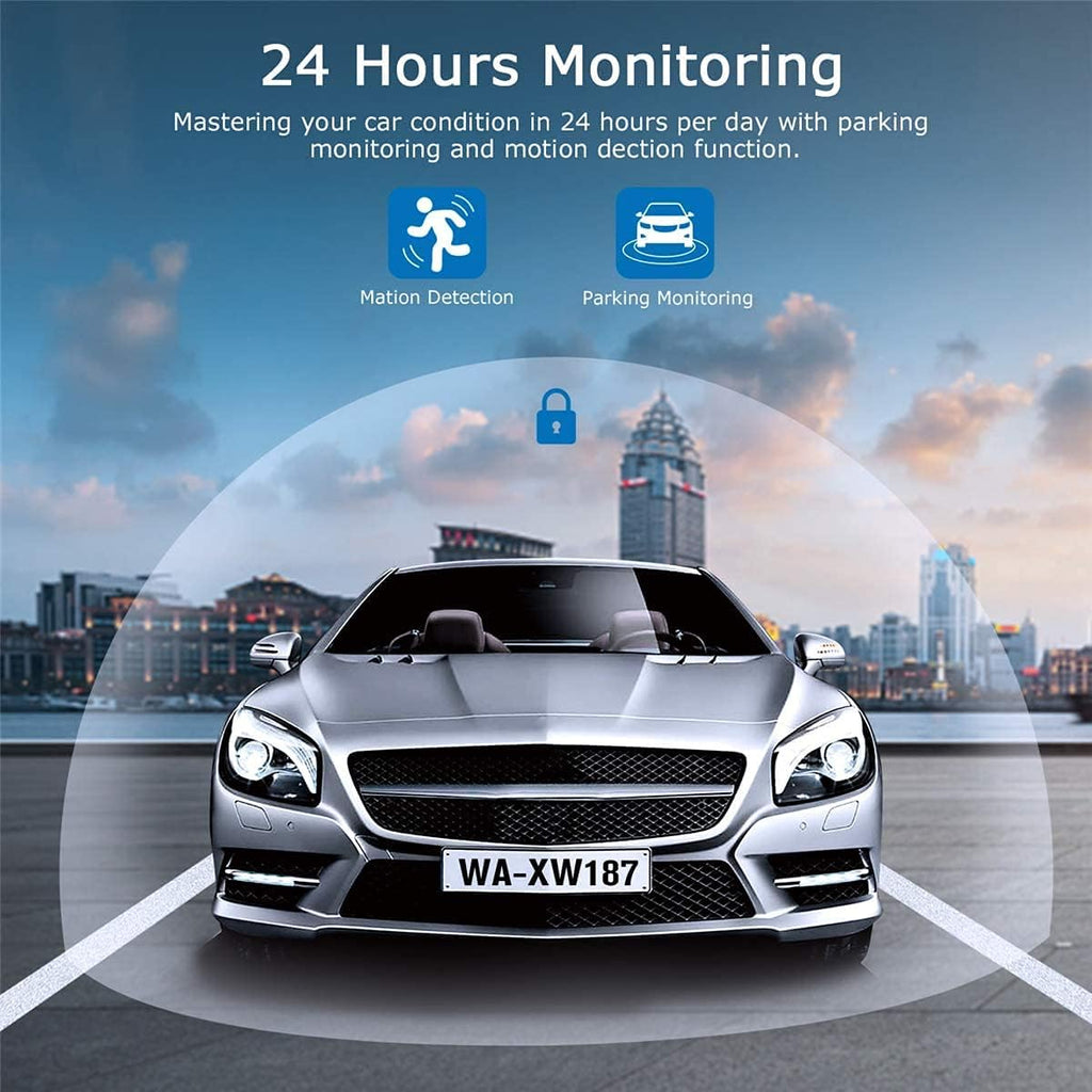 Dash Cam Front and Rear 1080P Full HD Car DVR Dashboard Camera with 3.0" LCD Display Night Vision G-Sensor U522
