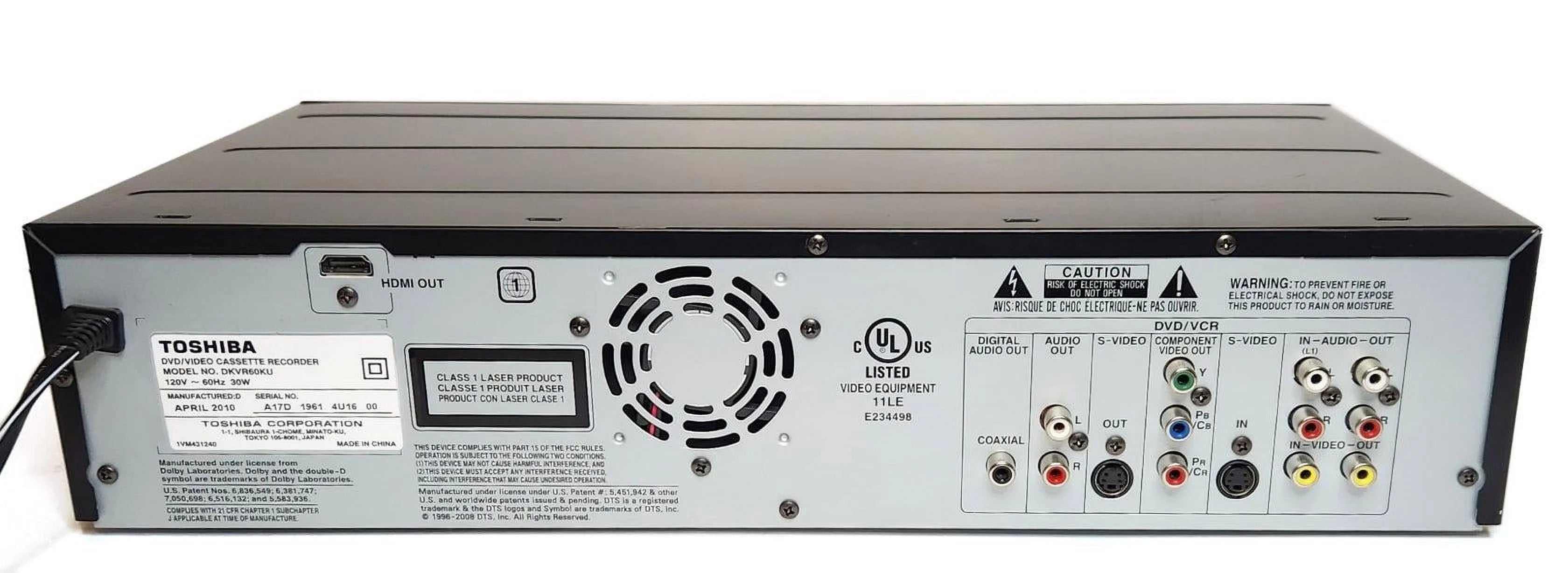DVD/VCR Recorder Combo Remote Cable Manual Y574925