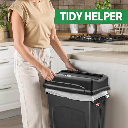 Pack of 2 Heavy Duty Plastic Trash Can Swing Lid K4954