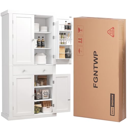 White 6 Door 1 Drawer Pantry Cabinet I559