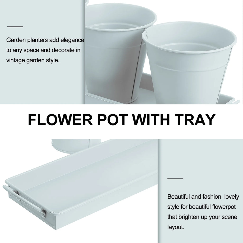 6 pcs Garden Flower Pot with 1pc Tray R34198