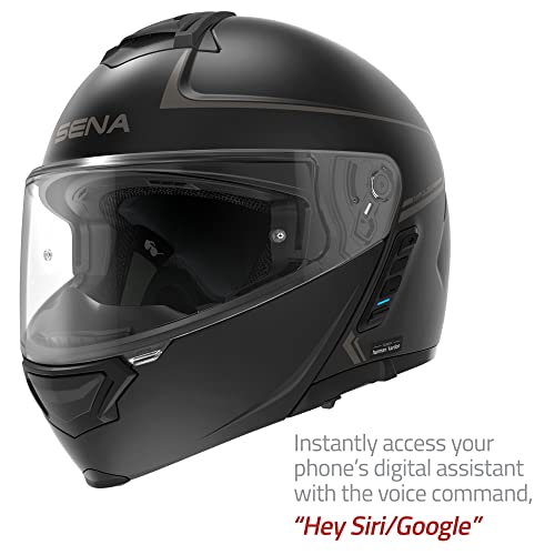 Matte Black Large Dual Visor Modular Bluetooth Helmet Z868