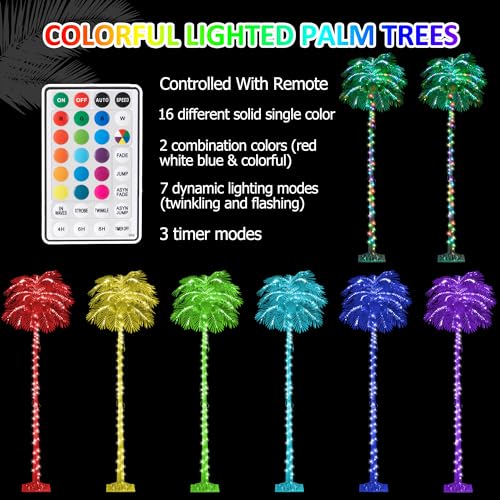 6FT 400 LED Lighted Palm Tree with Coconuts Artificial Palm Tree K510302
