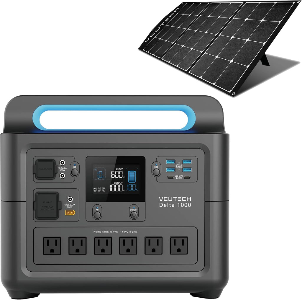 Portable Power Station 1000W, 1228WH Capacity LiFePO4 Battery F504