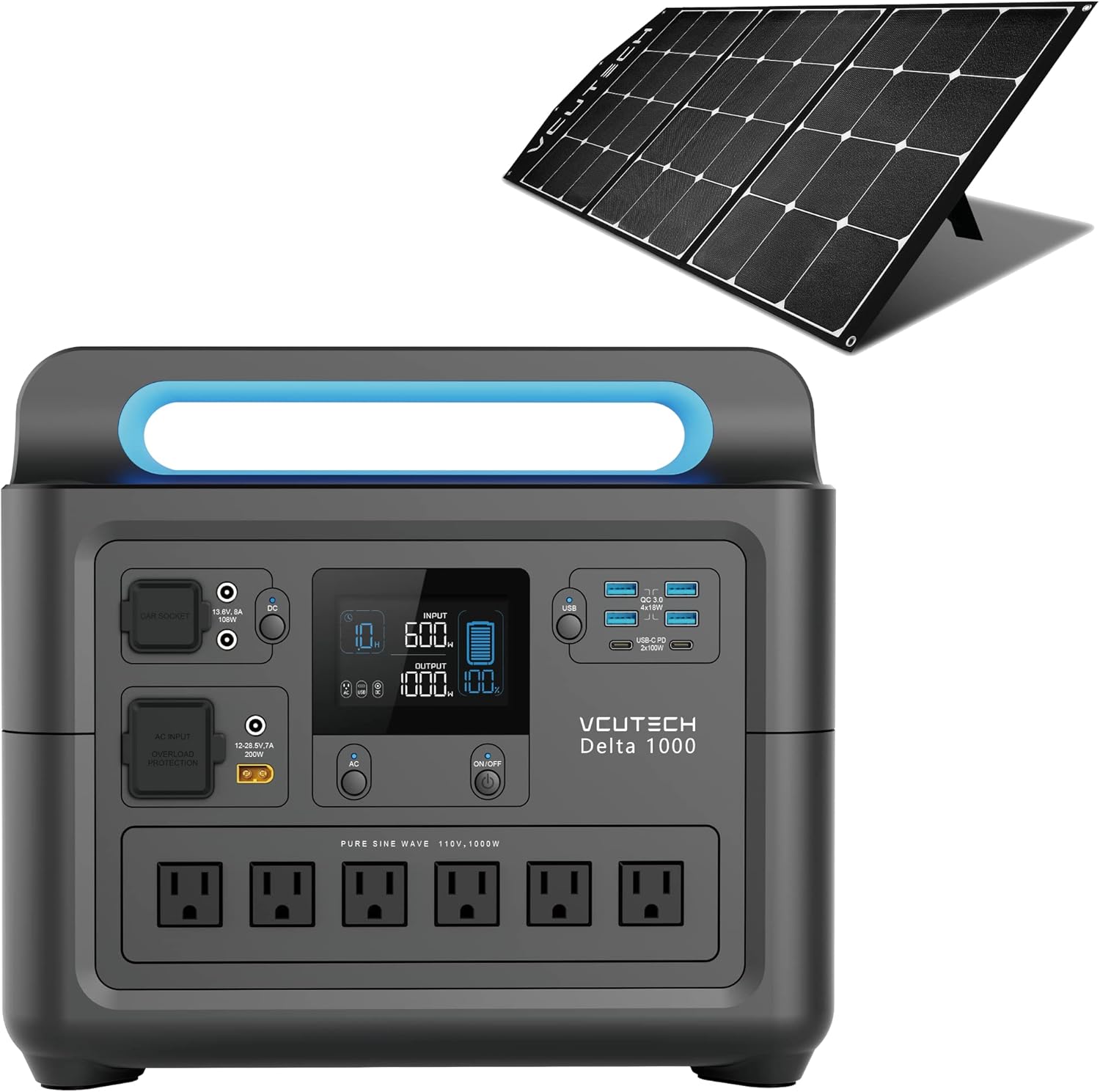 Portable Power Station 1000W, 1228WH Capacity LiFePO4 Battery F504