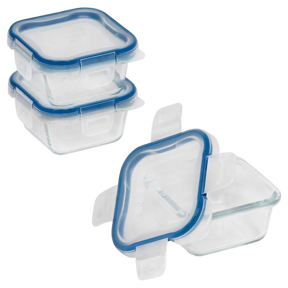 1-Cup Glass Square Storage Container (3-Pack) A2169