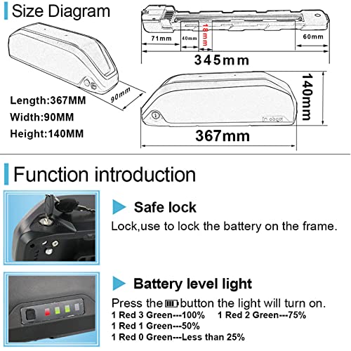 52V 19.2AH Electric Bicycle Lithium Battery with Charger N2370