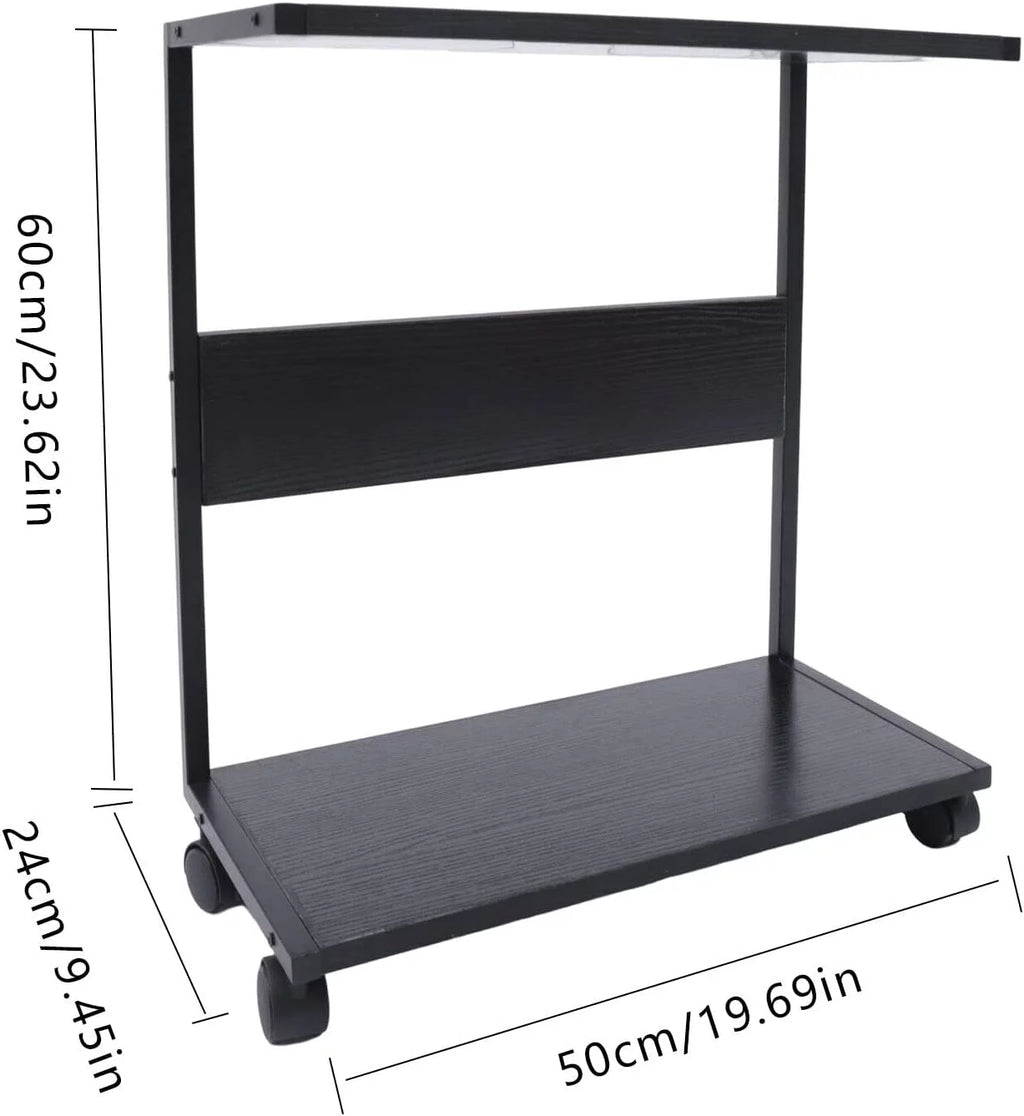 2-Tier Computer Tower Stand with Lockable Wheels B656996