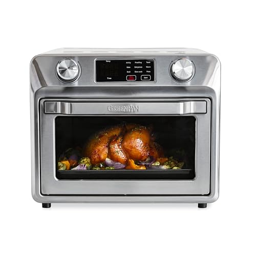 Matte Black 9-in-1 Nonstick Air Fry Oven with Baking Pan, Stainless Steel Rack, and Basket Z74555