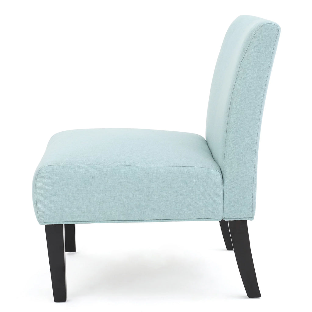 Light Blue Fabric Slipper Chair U688144