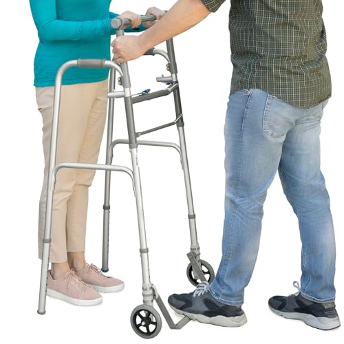 Lightweight Folding Sit to Stand Walker with Front 5" Wheels R486