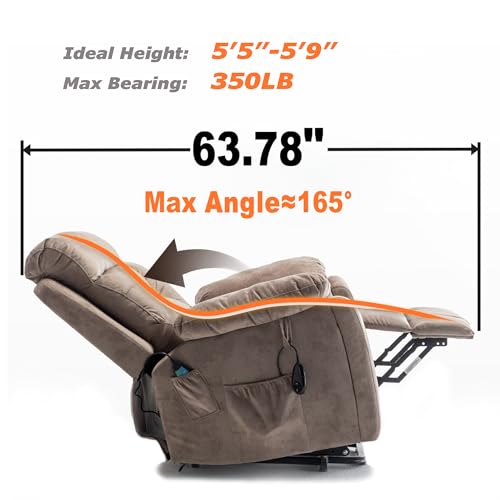 26in Extra Wide Power Lift Recliner Chair with Massage and Heating P164