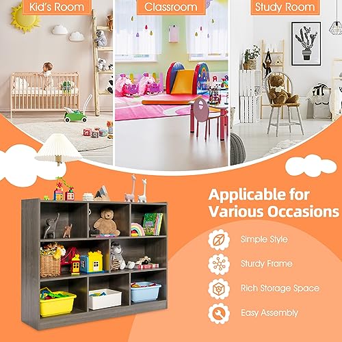 5-Section 2-Tier Open Wooden Storage Shelf Q5992