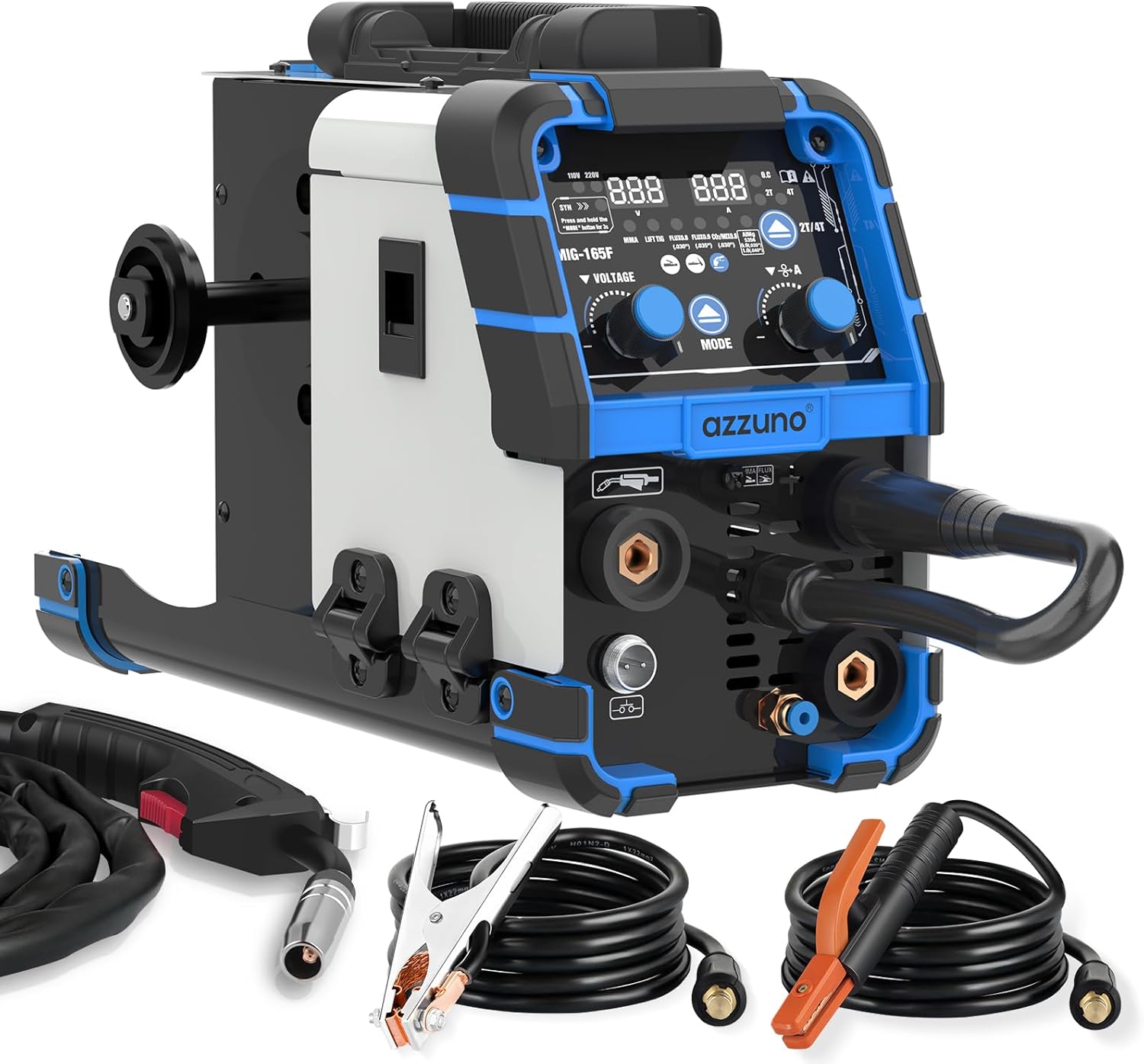 Aluminum MIG Welder 165Amp Dual Voltage 110V/220V 5-in-1 Welder Machine Gasless MIG/Gas MAG/Aluminum MIG/Stick/Lift TIG Welding N528922