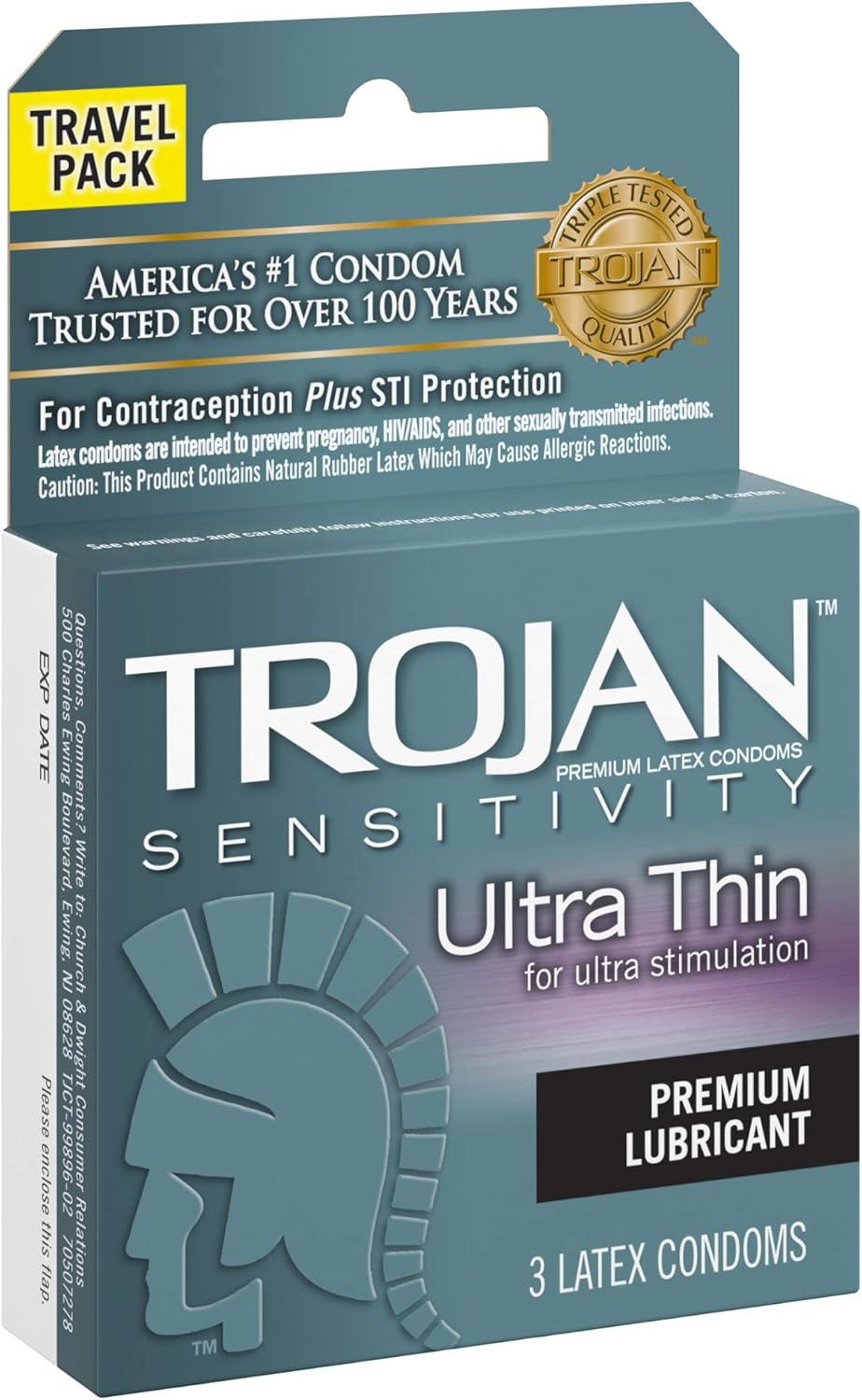 Sensitivity Ultra Thin Lubricated Condoms 3 Count O71827