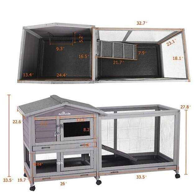 Indoor Outdoor Rabbit Hutch Bunny Cage Y807
