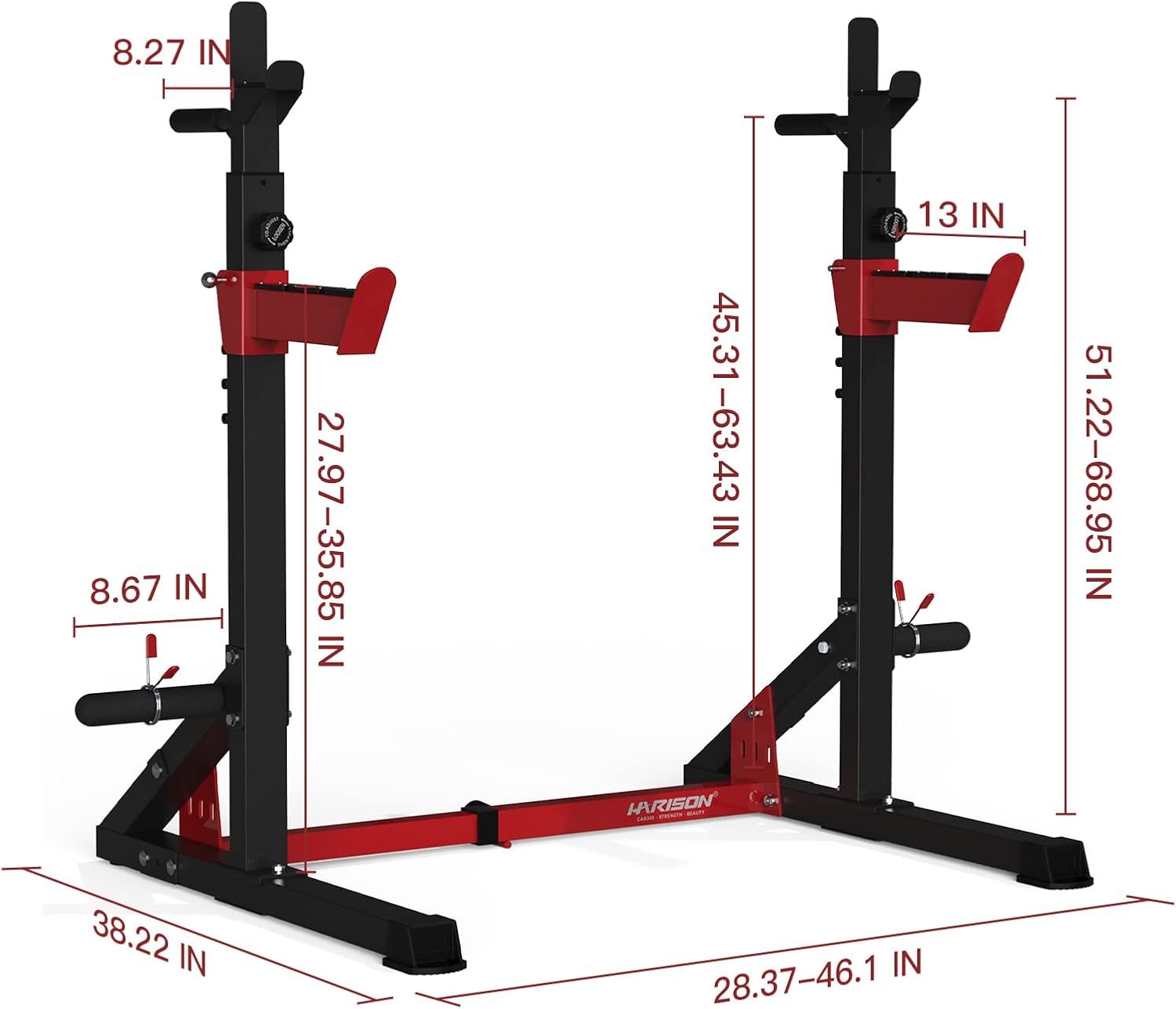 Adjustable Power Rack with Dip Bar Station O108266