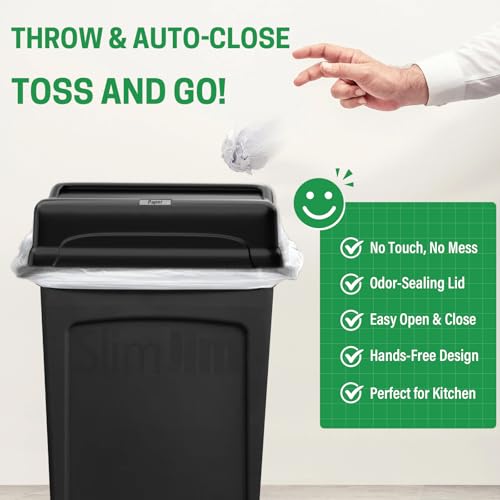 Pack of 2 Heavy Duty Plastic Trash Can Swing Lid K4954