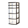 5-Tier Clear Plastic Storage Organizer with Black Frame P2036