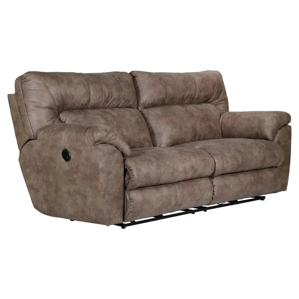 Brown Polyester Power Reclining Sofa J513