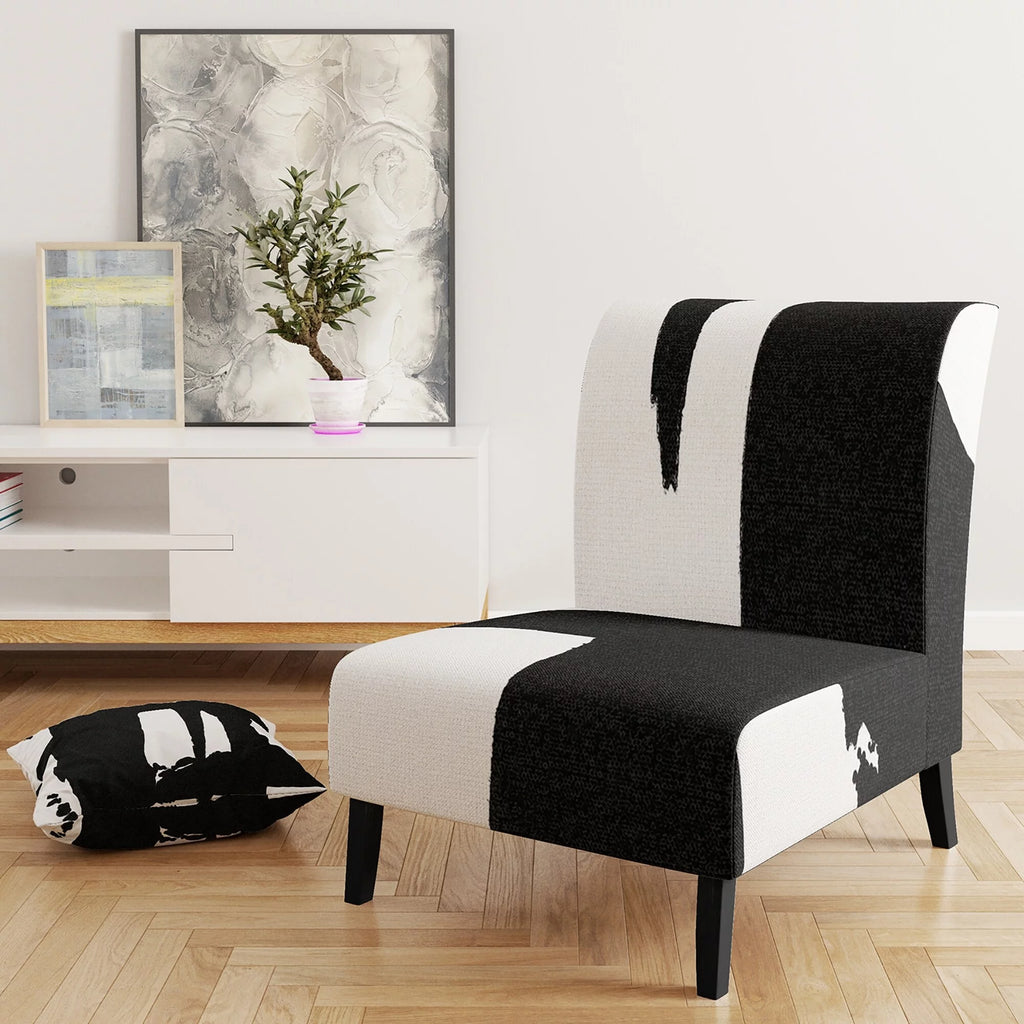 Black & White Upholstered Modern Accent Chair F2464