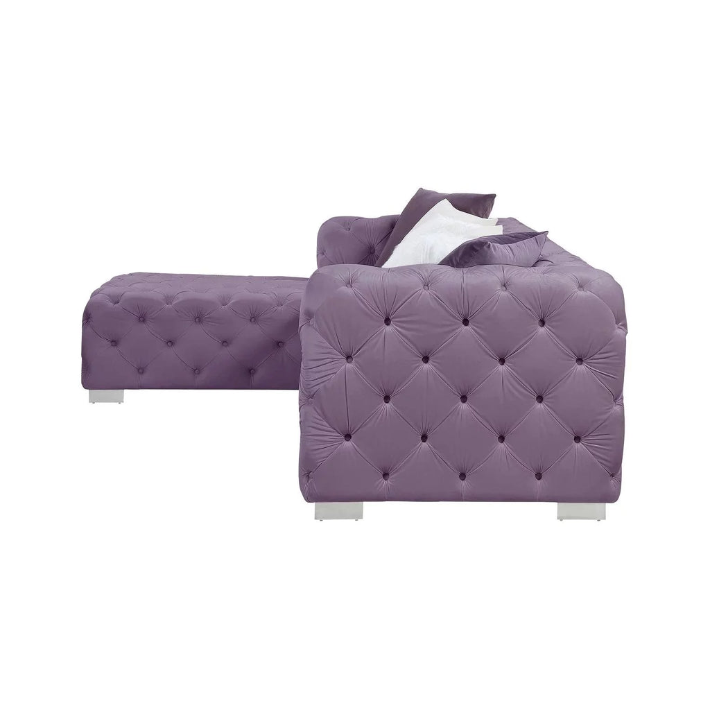 Purple Velvet Sectional Sofa L55288