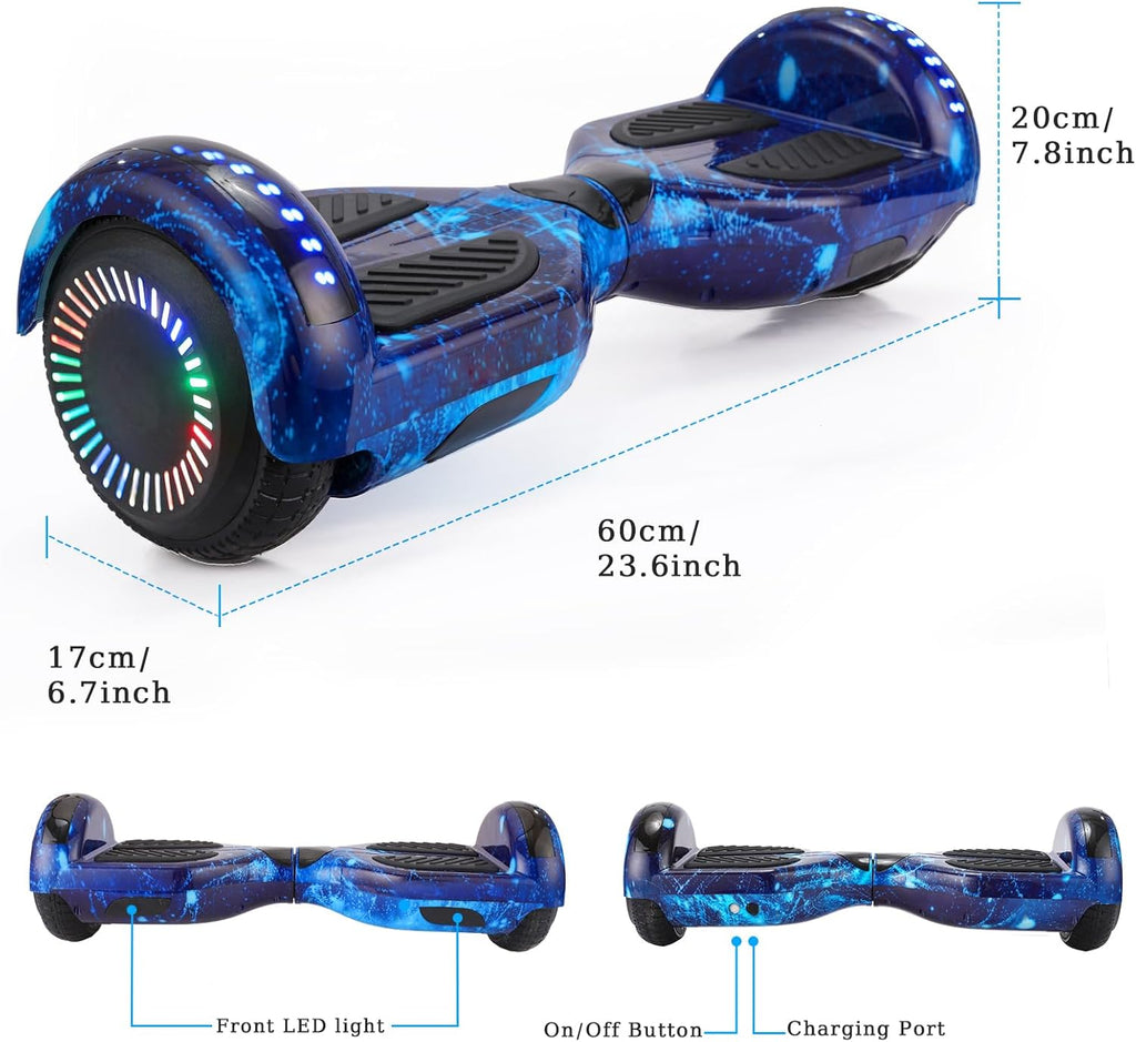 Galaxy Blue Hoverboard with Bluetooth 6.5" LED Wheels P78513