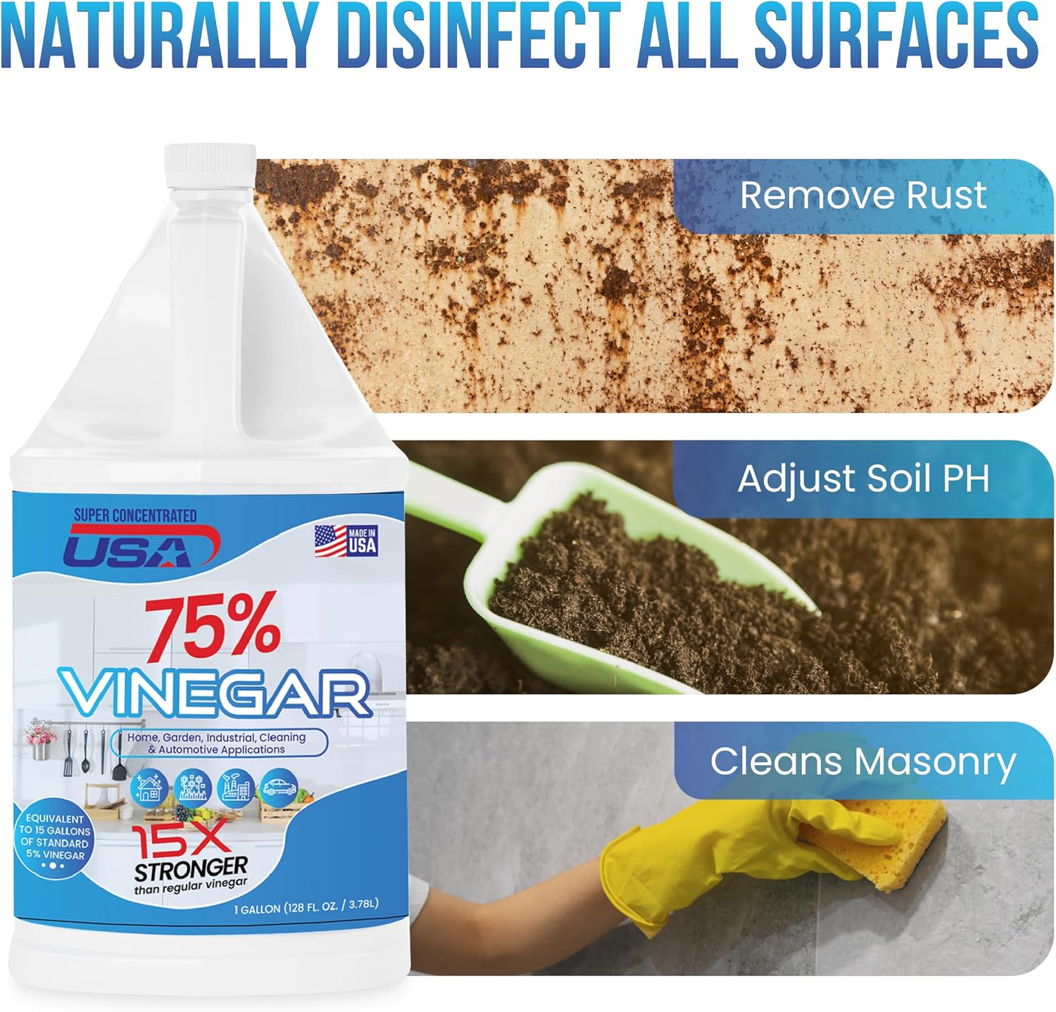 1 Gallon Concentrated Industrial Cleaning Vinegar X262881