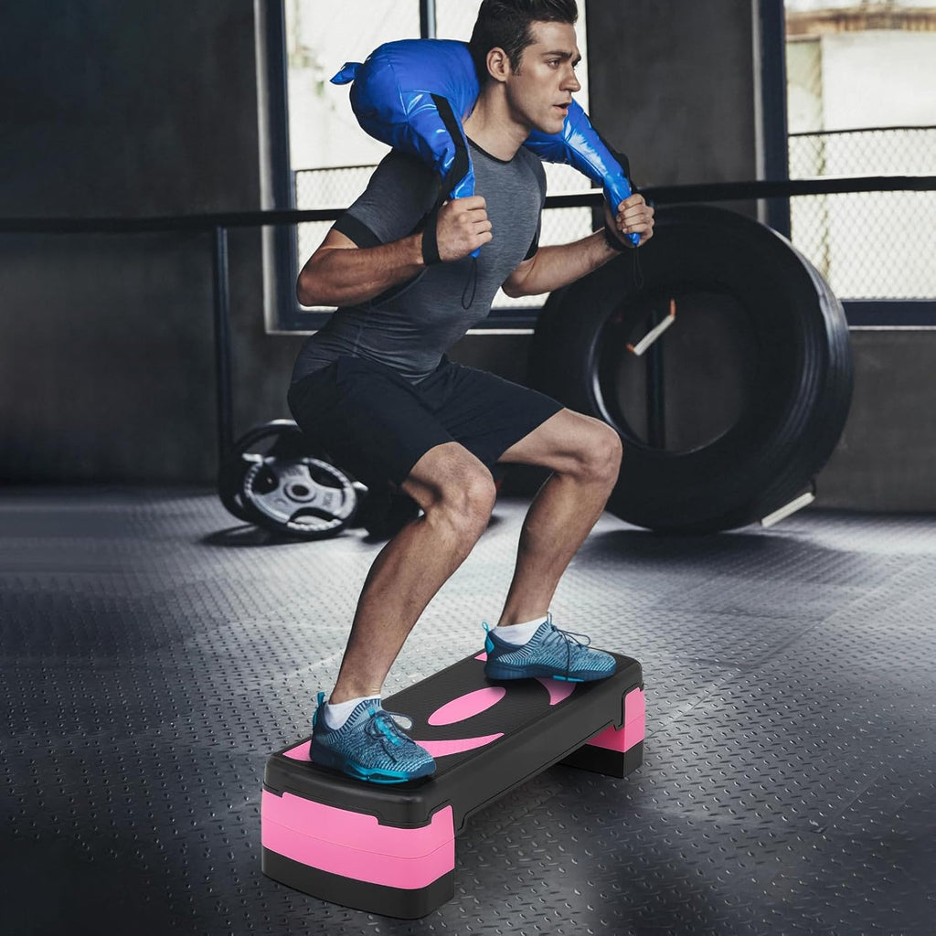 Pink Adjustable Workout Step Platform with Risers F955881