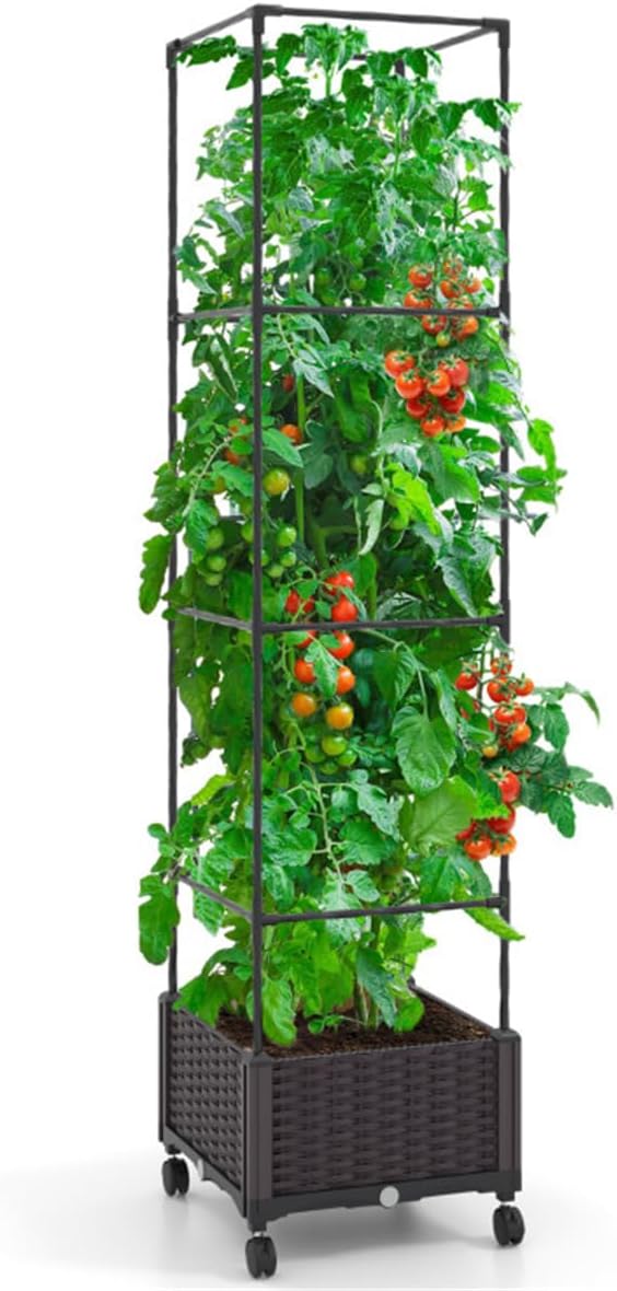 67" Raised Garden Bed Planter Box with Trellis M829837