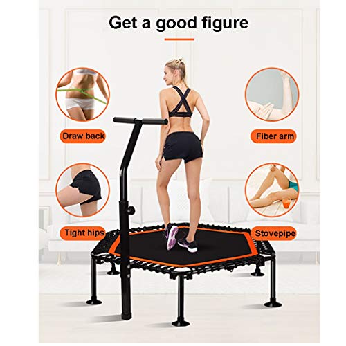 40 Inch Fitness Trampoline with Adjustable Handle Bar, Max Load 600Lbs K281588