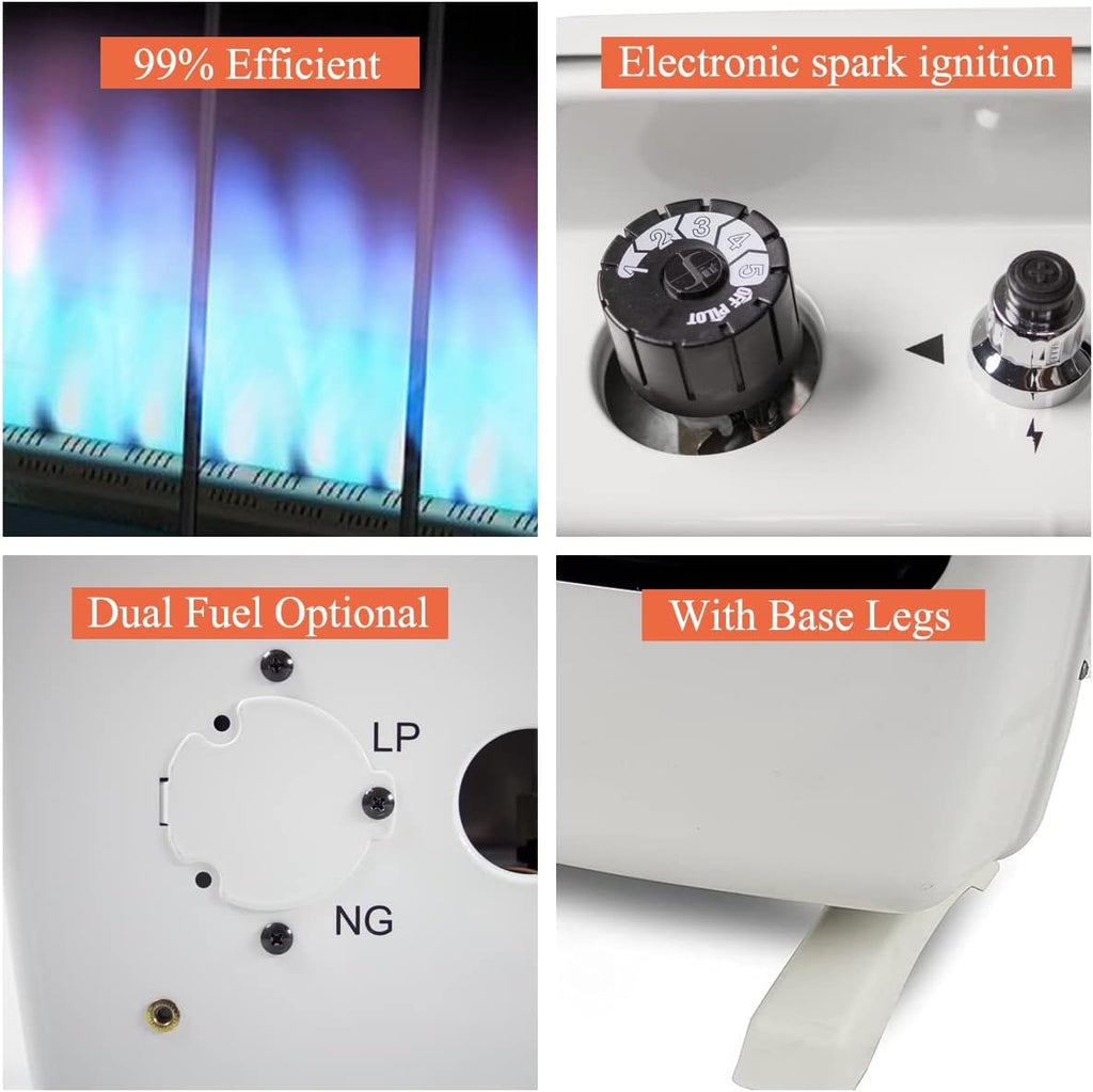 White Propane Natural Gas Wall Heater N720