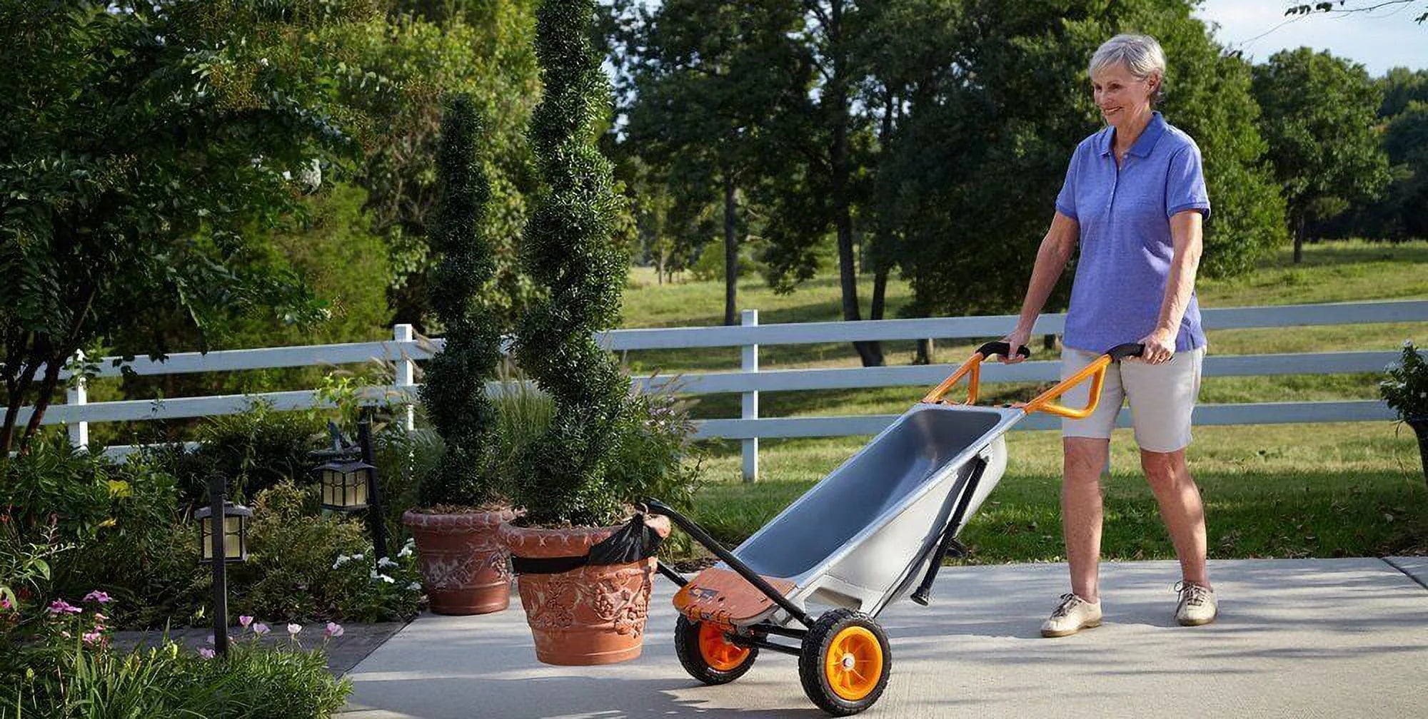 8-in-1 Yard Cart Wheelbarrow Dolly E536918