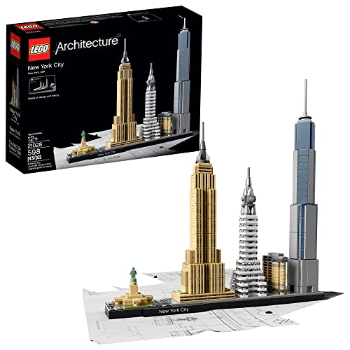 LEGO Architecture New York City 21028 Build It Yourself New York Skyline Model Kit 598 Pieces Multicolor C41518