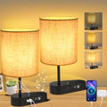 4-in-1 Touch Control Bedside Table Lamp with Bluetooth Speaker, Digital Clock, Dual Alarms, 3-Level Dimmable, USB C+A Charging Ports K13159