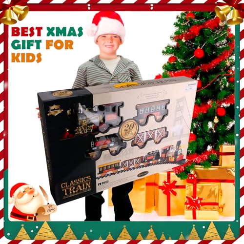 Large Train Cars Christmas Train Set with Real Smoke, Lights and Sounds U951162