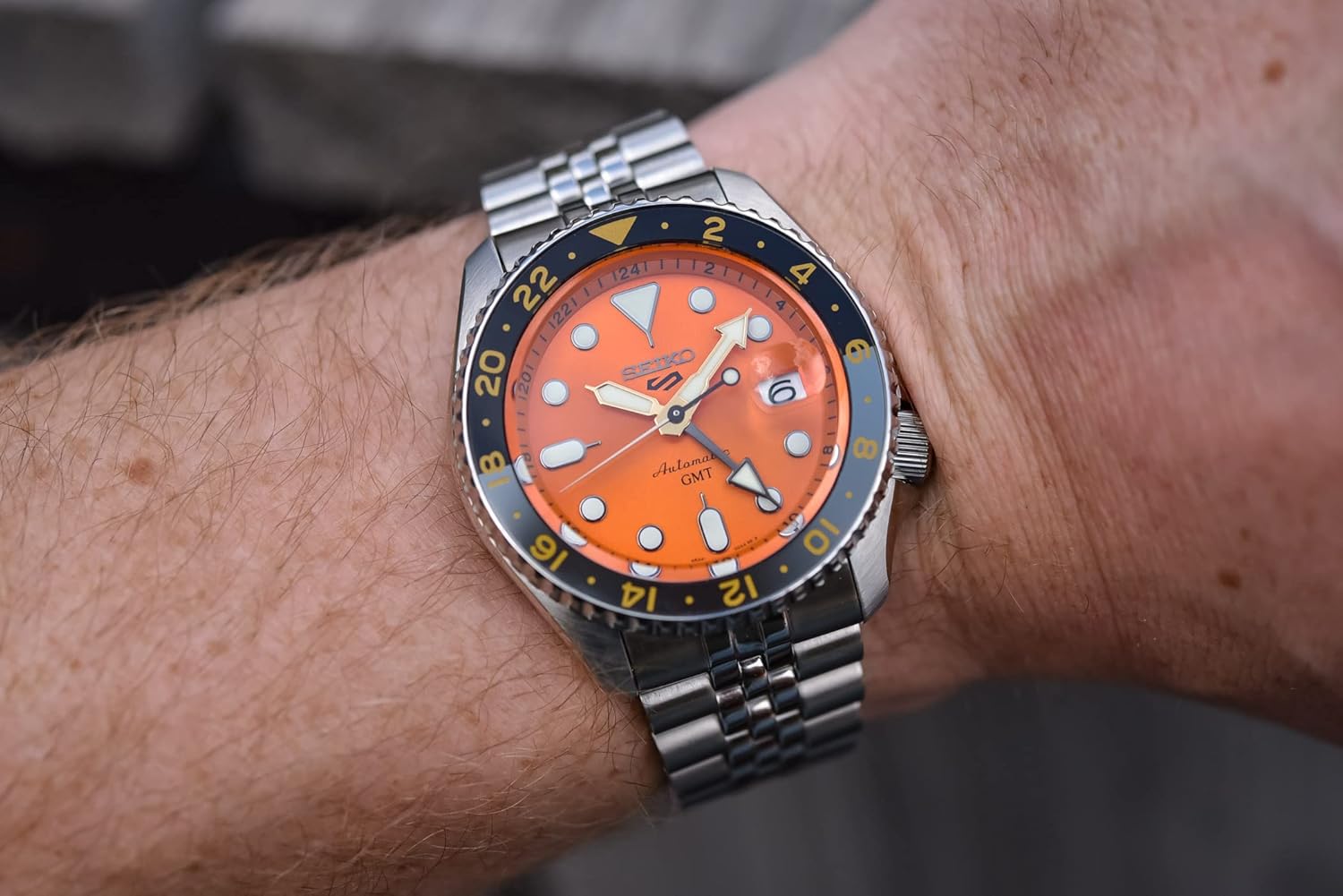Orange Dial Automatic Men's Watch B6897